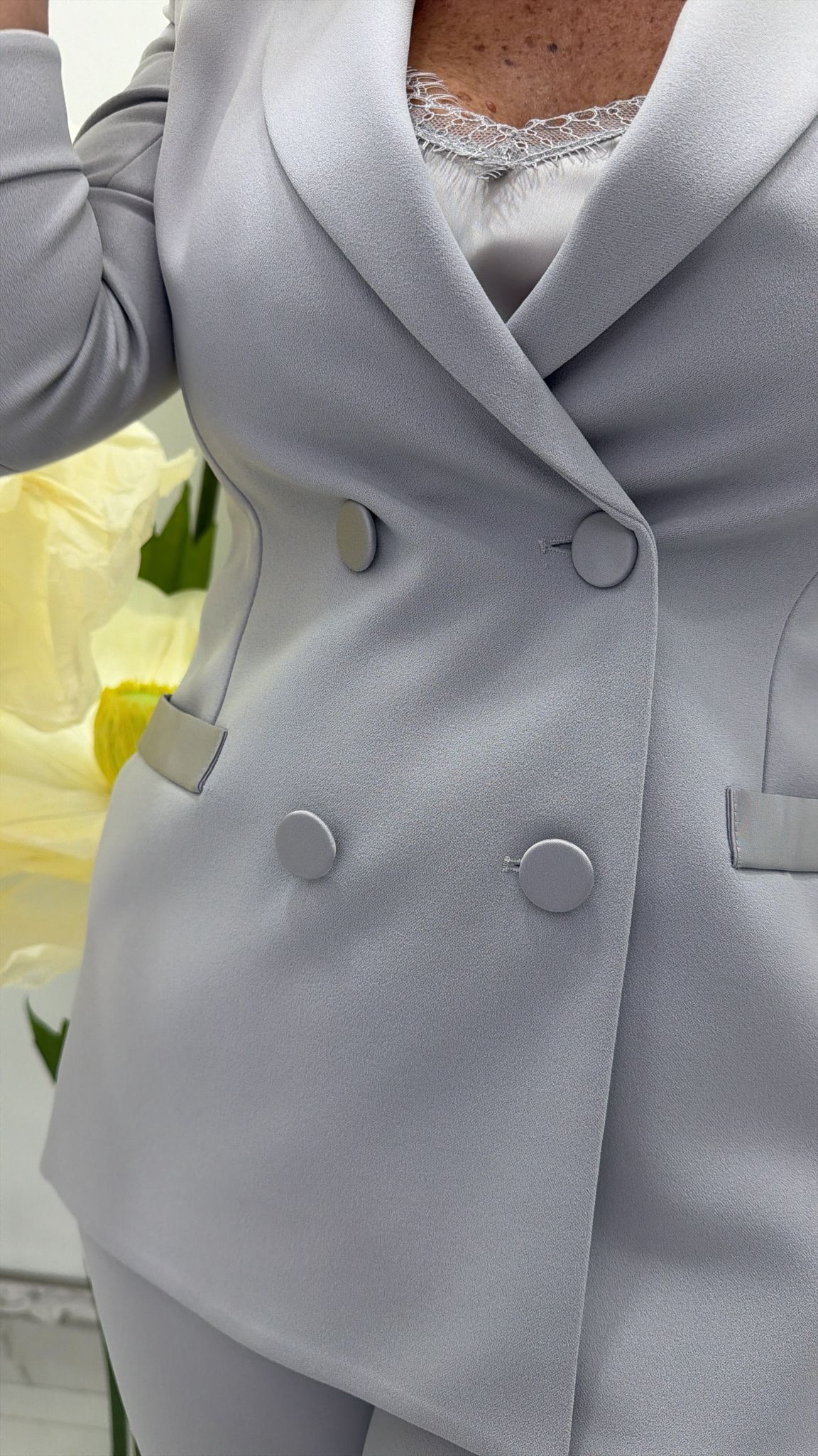 Blazer doppiopetto con maniche tre quarti