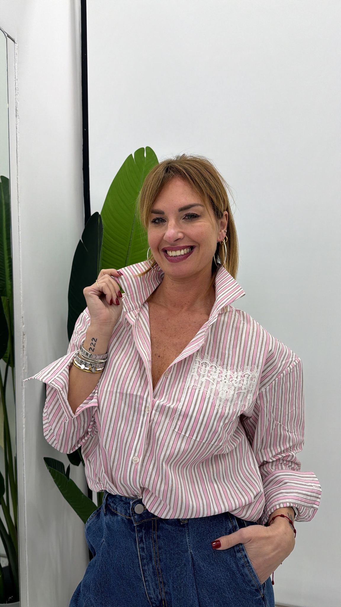 Camicia Gessata Pizzo