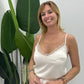 Top con bretelle sottile e inserto in pizzo