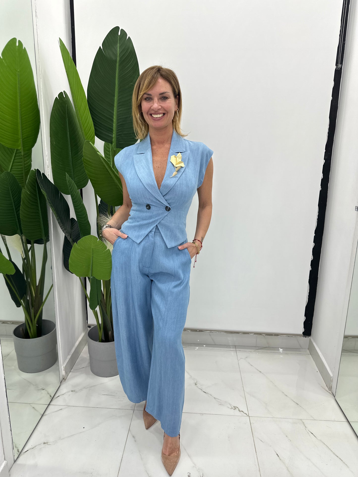 Gilet sartoriale doppio petto con maxi revers