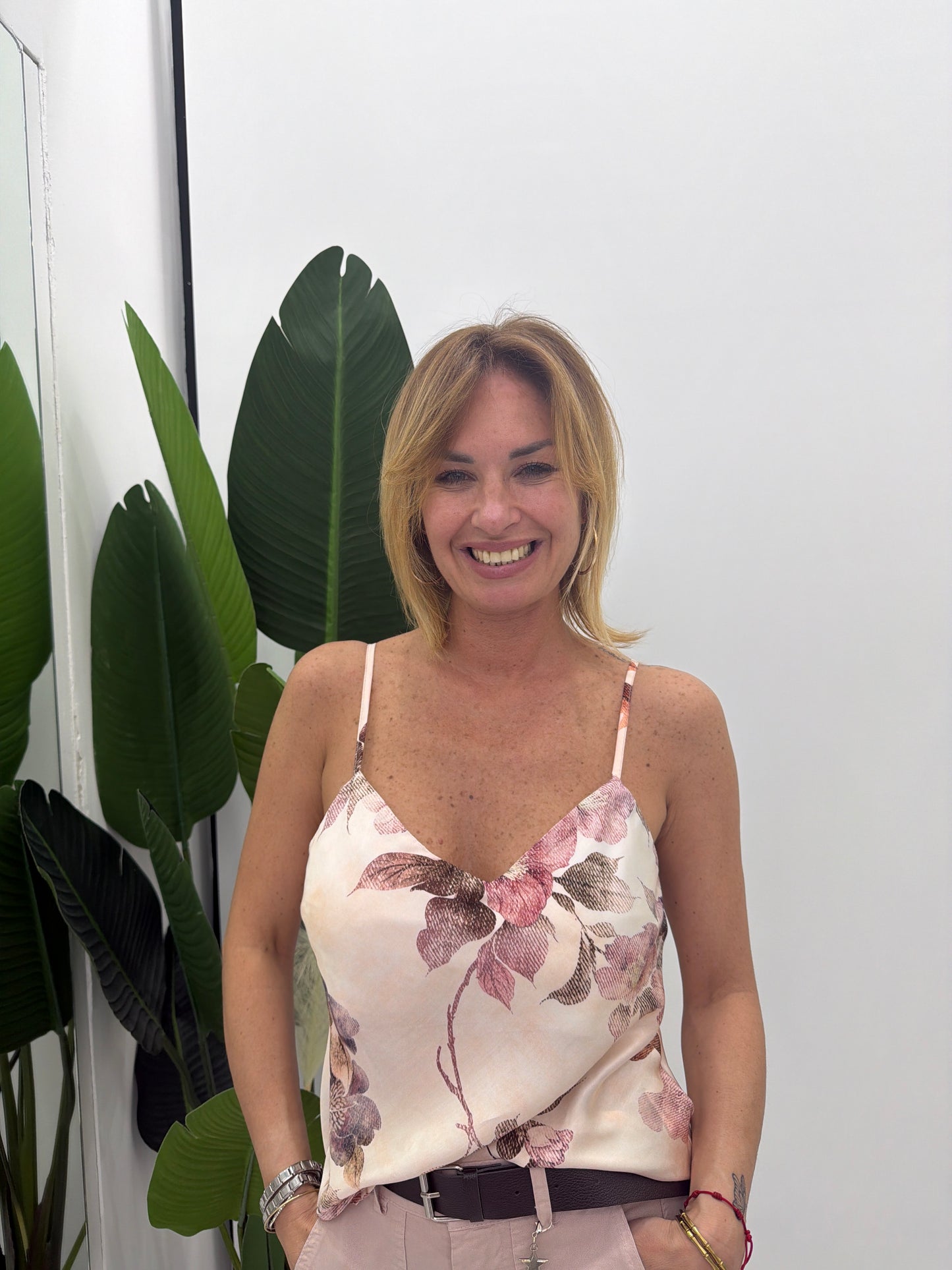 Top Fantasia Fiori Rosa