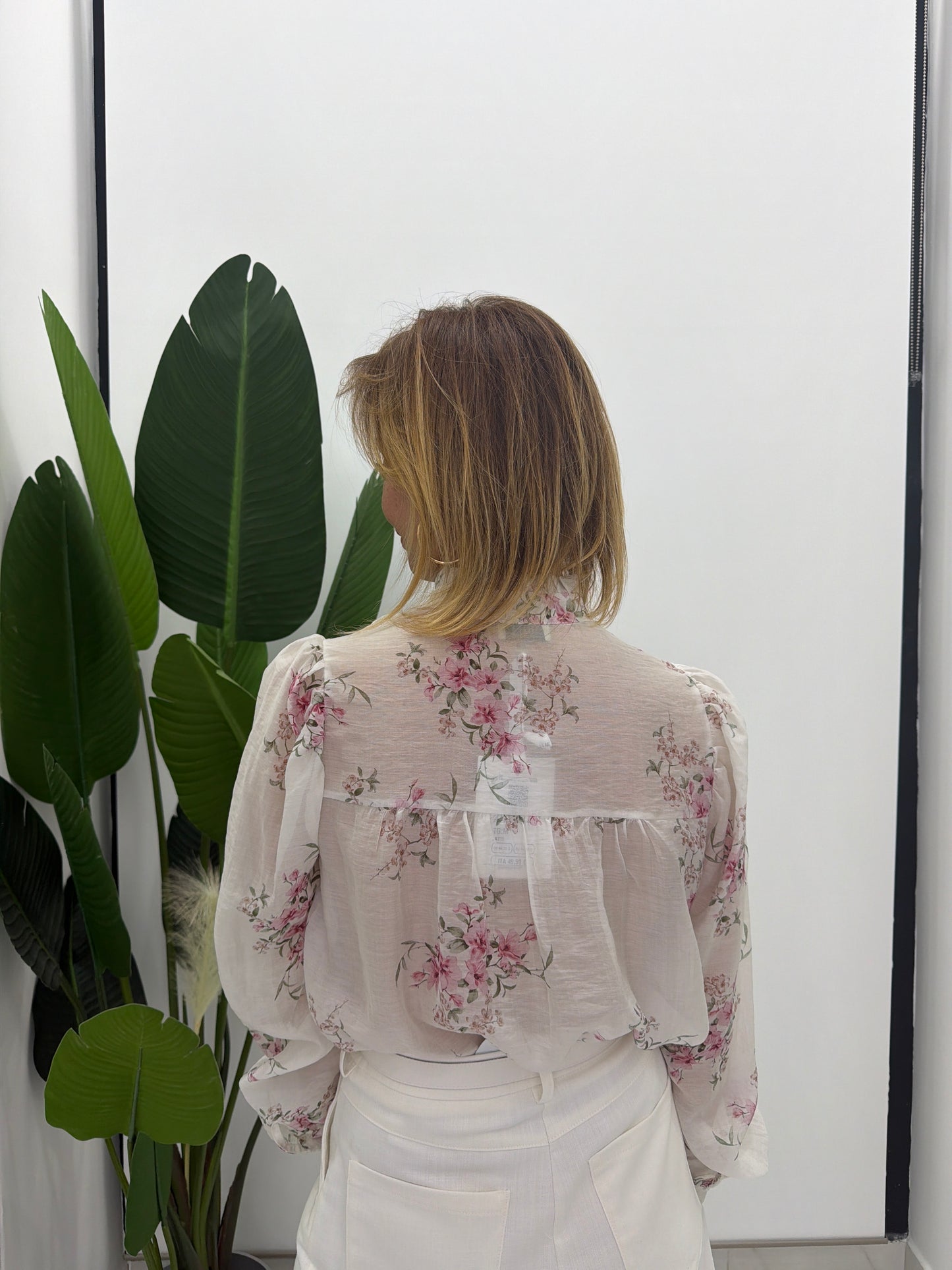 Camicia Fantasia Latte e Rosa