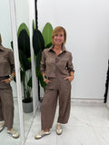 Pantaloni palazzo vita alta con pinces