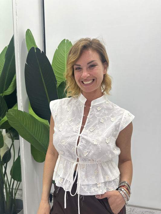 Camicia Macramè Fiori