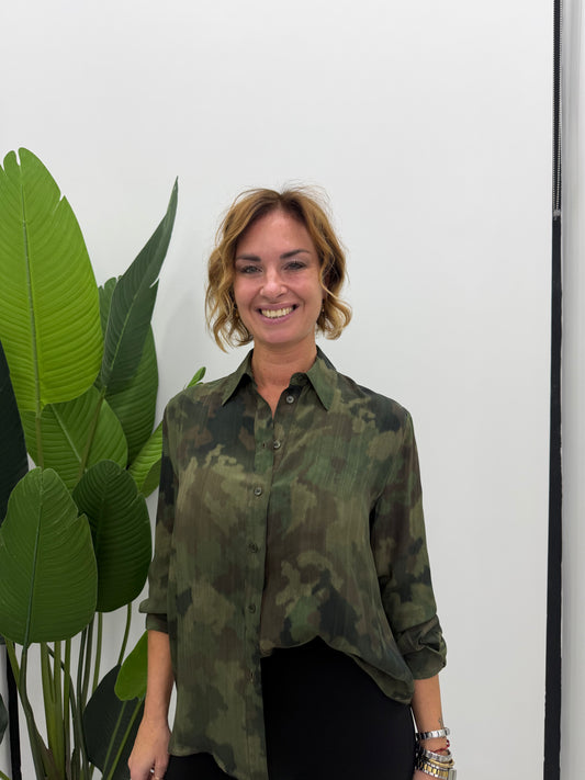 Imperial-Camicia stampa camouflage con colletto classico