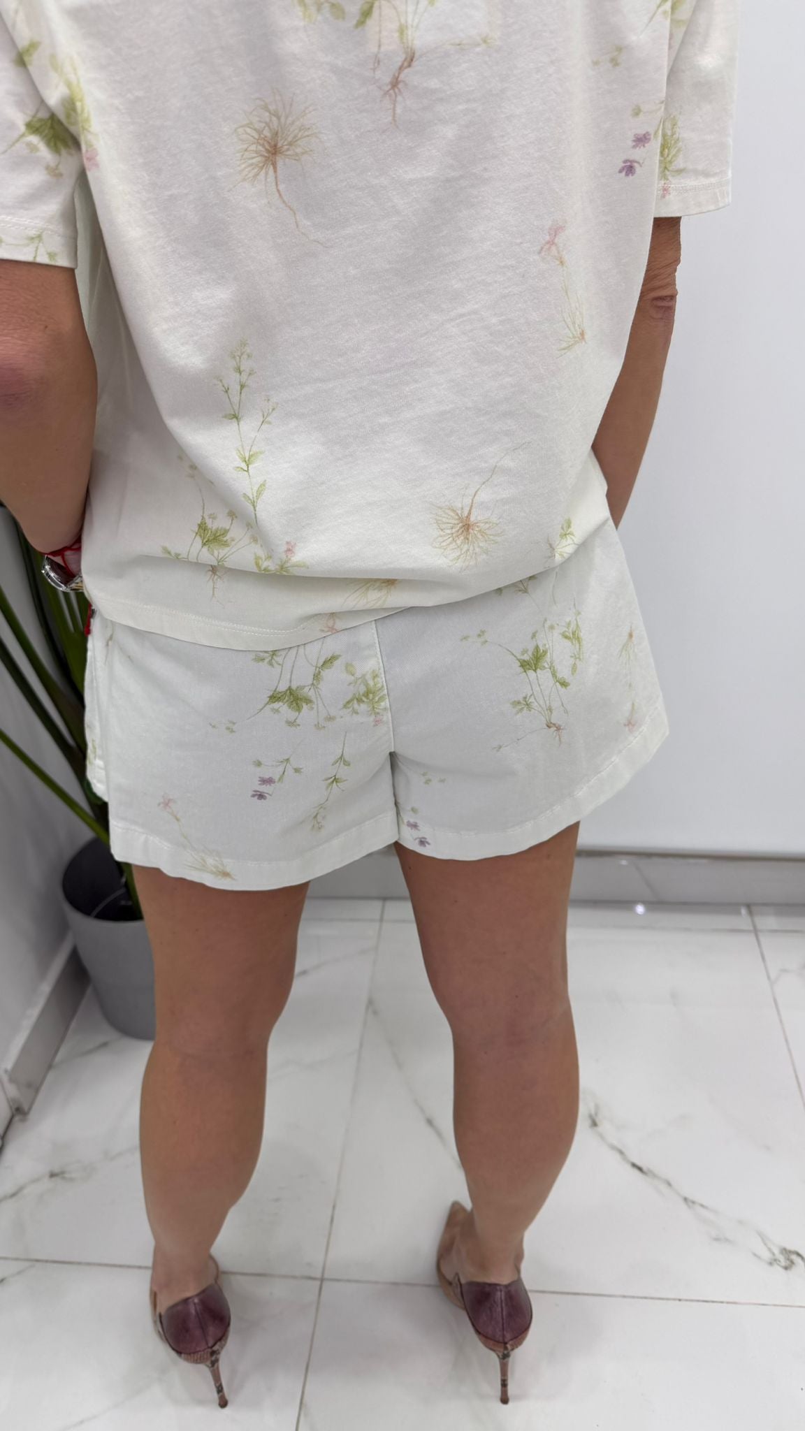 Pantaloncino Panna Fiori