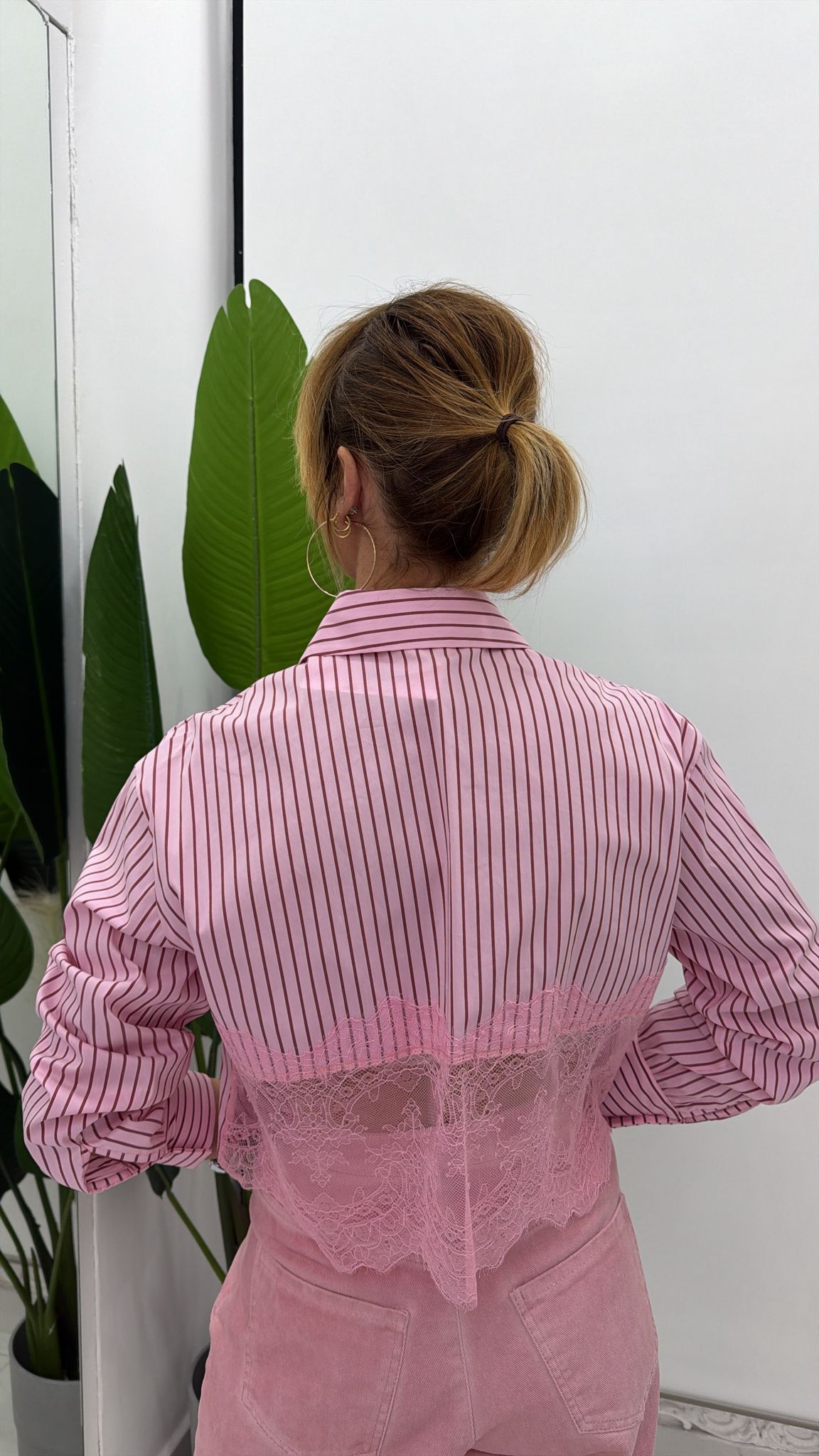 Camicia Crop Righe