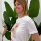 T-shirt girocollo stampa botanica frontale