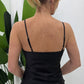 Top con spalline sottili e inserto in pizzo