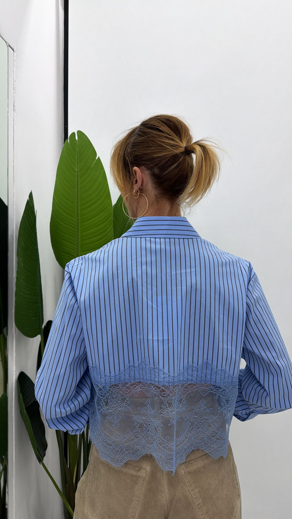 Camicia Crop Righe