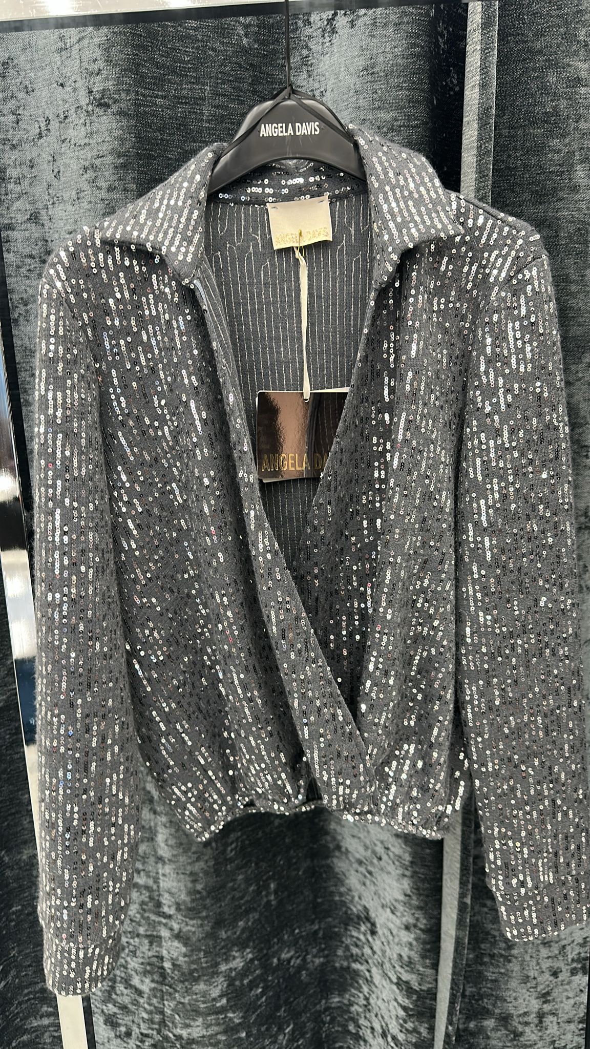 Maglia incrociata paillettes