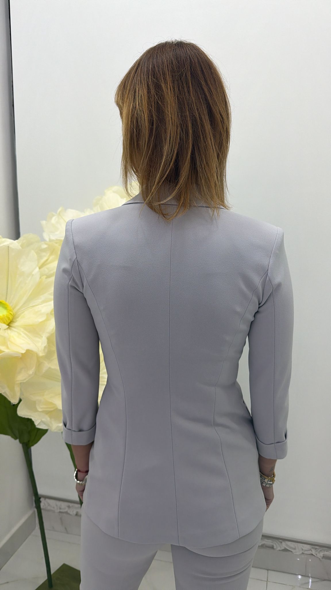 Blazer doppiopetto con maniche tre quarti