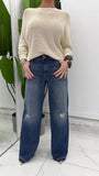 Jeans a gamba ampia con dettagli effetto vissuto
