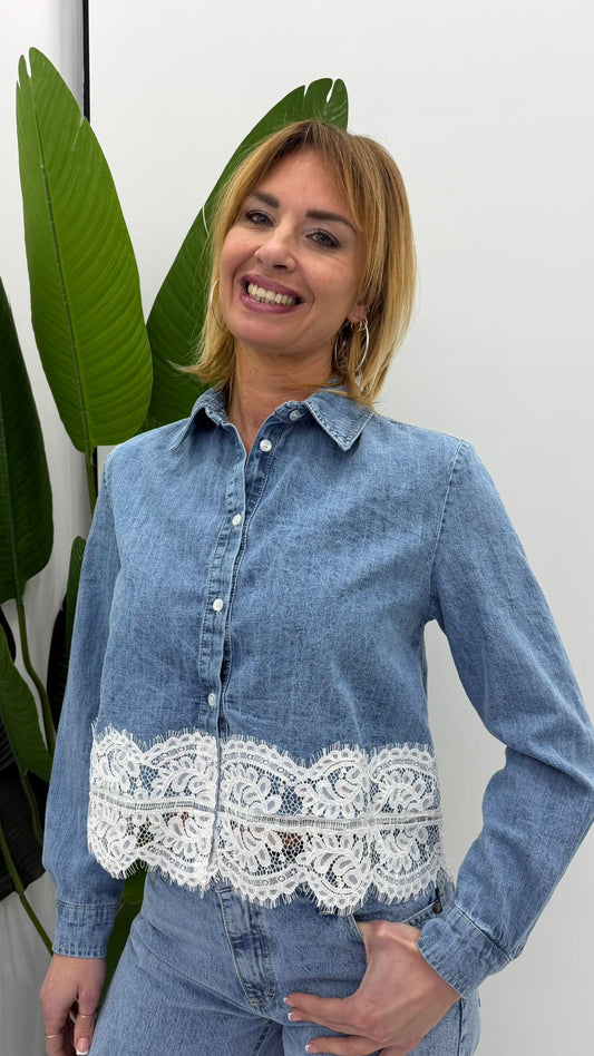 Camicia Jeans Pizzo