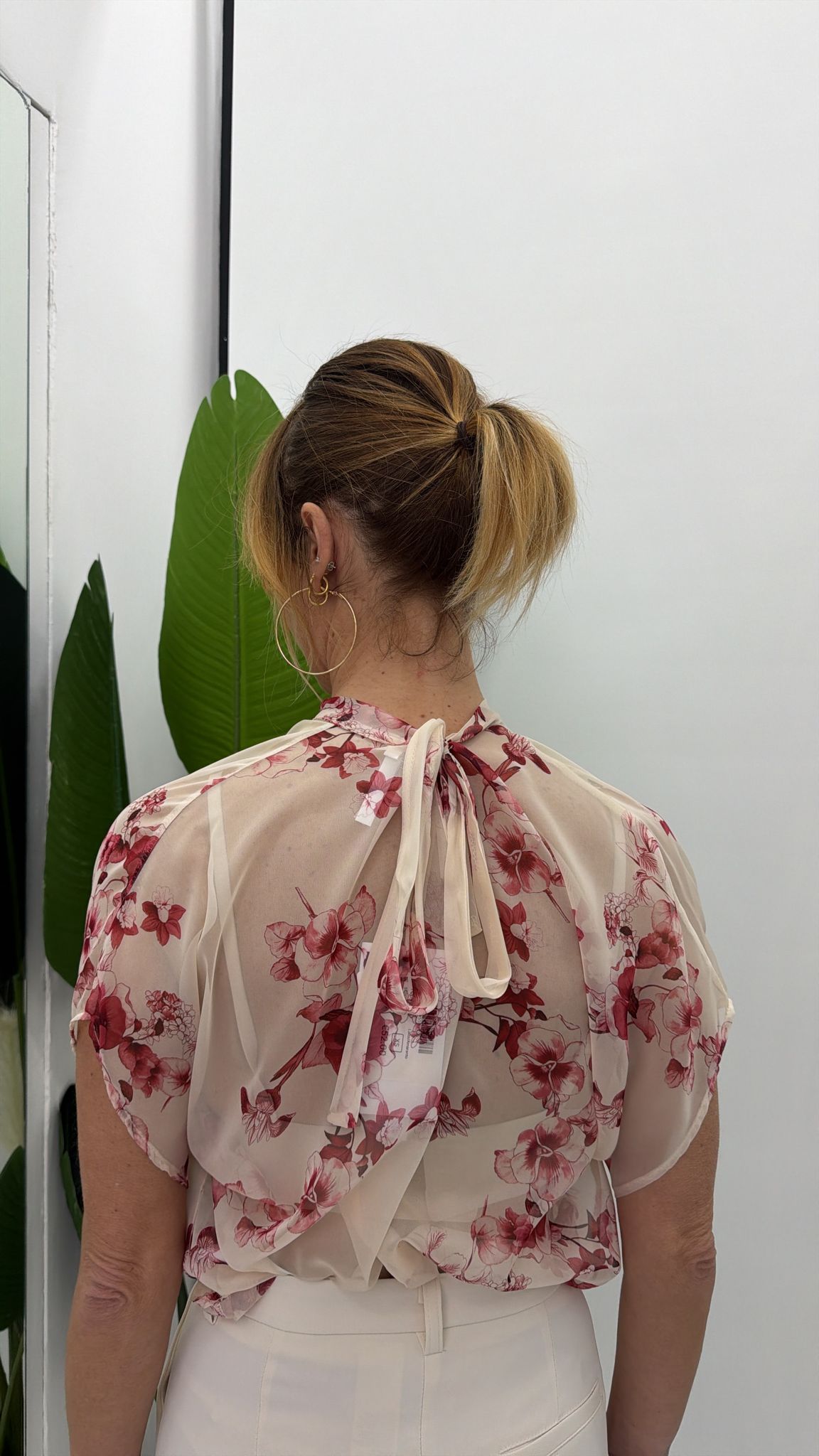 Top fluido stampa floreale manica corta