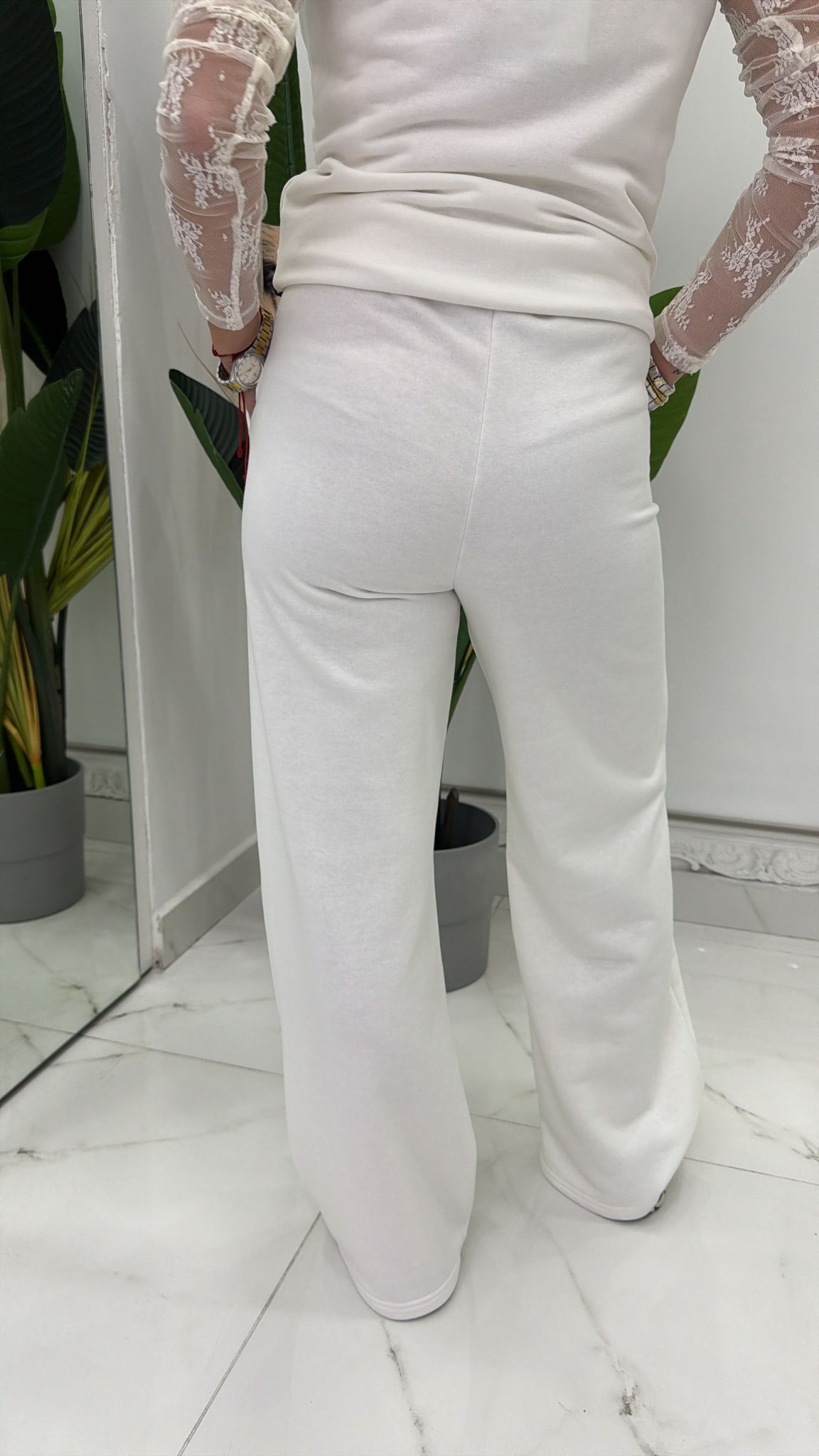 Pantaloni palazzo sportivi vita alta coulisse